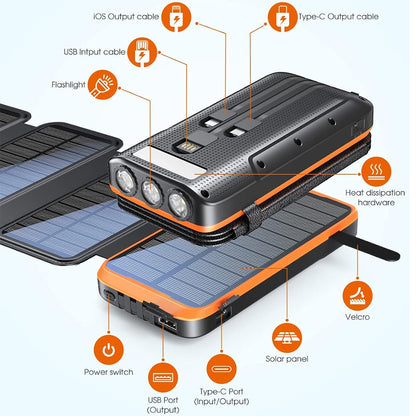 Solar Powerbank met Opvouwbare Panelen 43.800 mAh